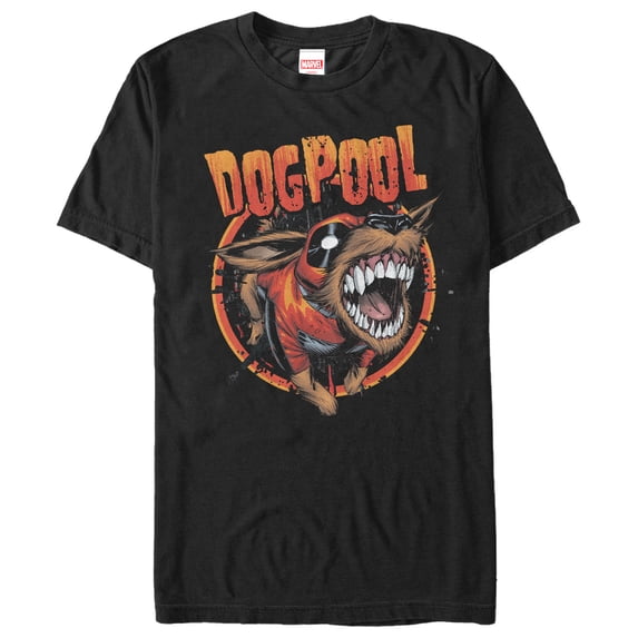 Men's Marvel Dogpool Circle Graphic Tee Black 3X Large
