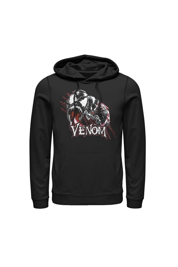 Men's Marvel Double Venom Pull Over Hoodie Black 3X Large