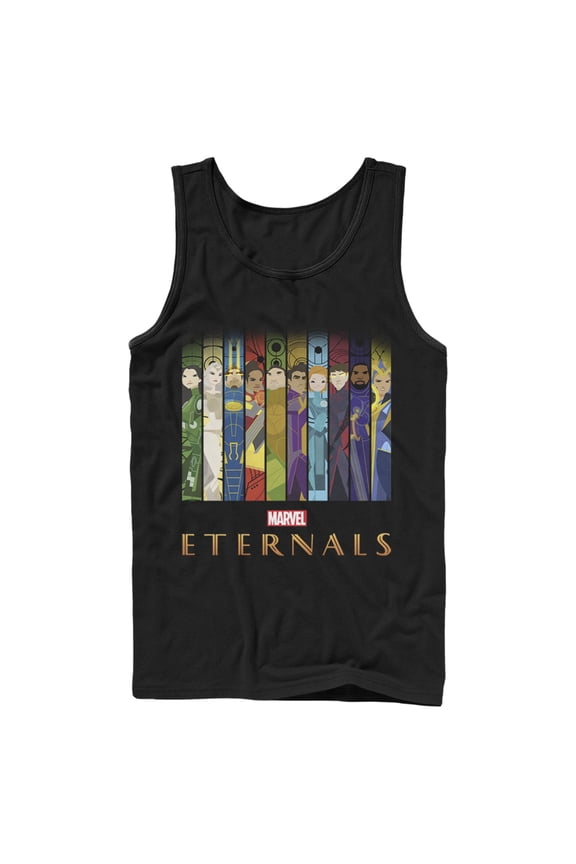 Men's Marvel Eternals Animated Vertical Boxes Poster Tank Top Black Large
