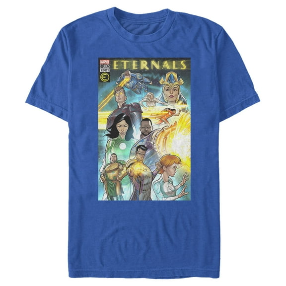 Men's Marvel Eternals Comic Book Cover  Graphic Tee Royal Blue X Large