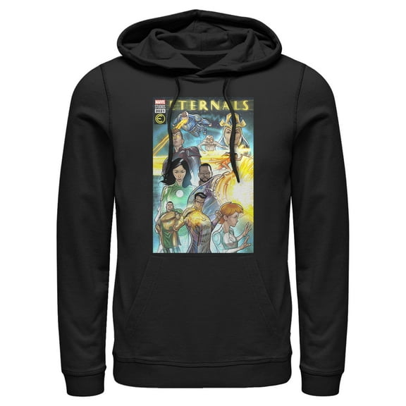 Men's Marvel Eternals Comic Book Cover  Pull Over Hoodie Black X Large