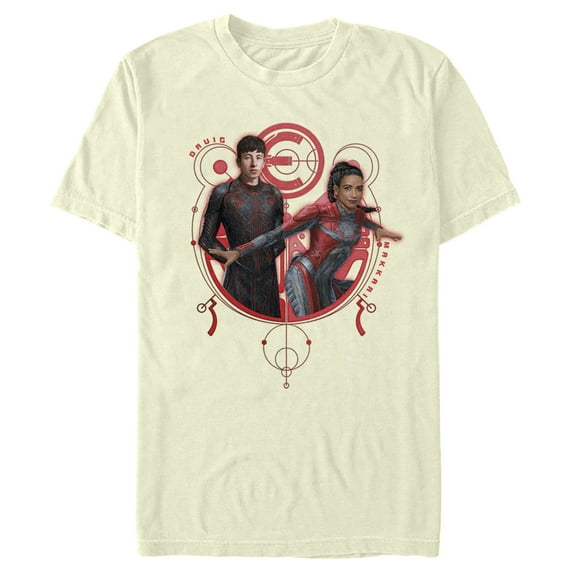 Men's Marvel Eternals Druig and Makkari Duo Graphic Tee Beige Small