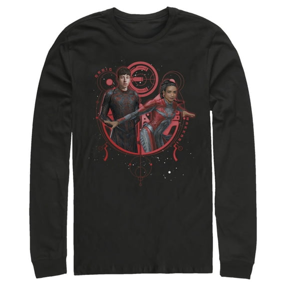 Men's Marvel Eternals Druig and Makkari Duo Long Sleeve Shirt Black X Large