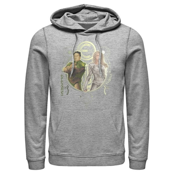 Men's Marvel Eternals Gilgamesh and Thena Duo Pull Over Hoodie Athletic Heather 2X Large