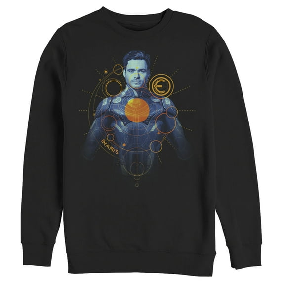 Men's Marvel Eternals Ikaris Circles Sweatshirt Black Small