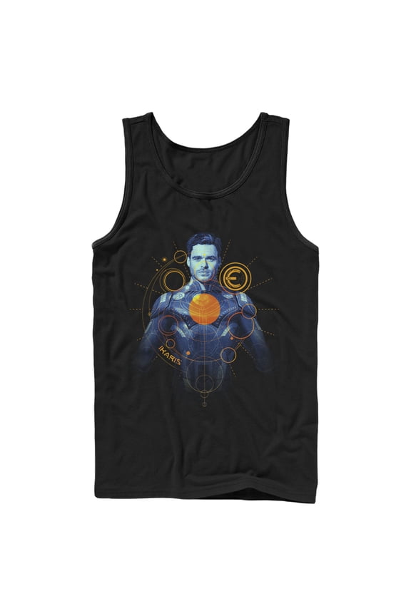 Men's Marvel Eternals Ikaris Circles Tank Top Black Large