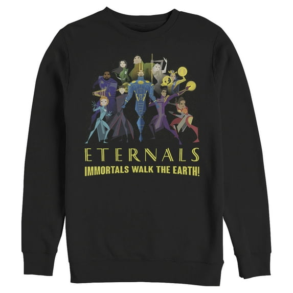 Men's Marvel Eternals Immortals Walk the Earth Sweatshirt Black Large
