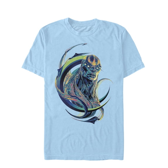 Men's Marvel Eternals Kro Colorful Graphic Tee Light Blue Large