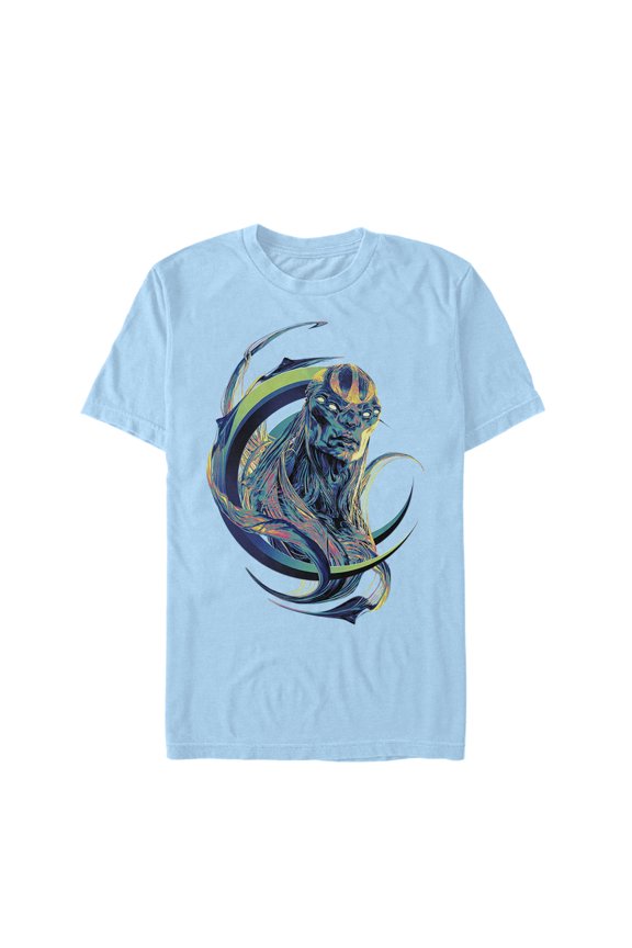 Men's Marvel Eternals Kro Colorful Graphic Tee Light Blue Small