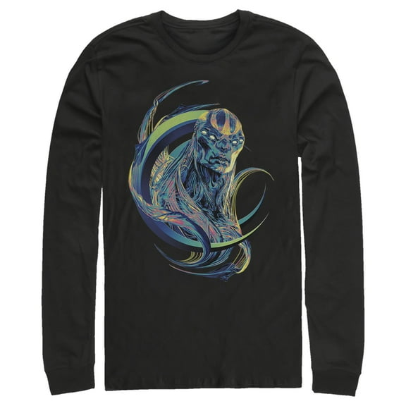 Men's Marvel Eternals Kro Colorful  Long Sleeve Shirt Black X Large