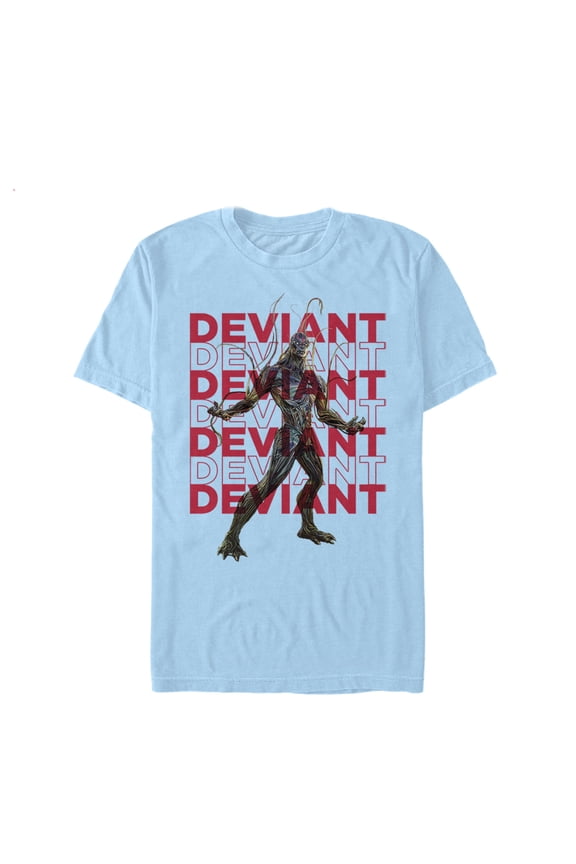 Men's Marvel Eternals Kro Deviant Repeating Graphic Tee Light Blue Large