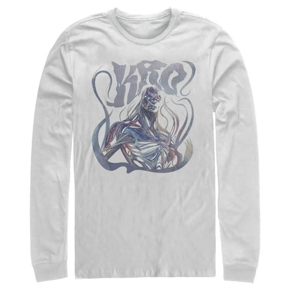 Men's Marvel Eternals Kro Pastel Long Sleeve Shirt White 2X Large