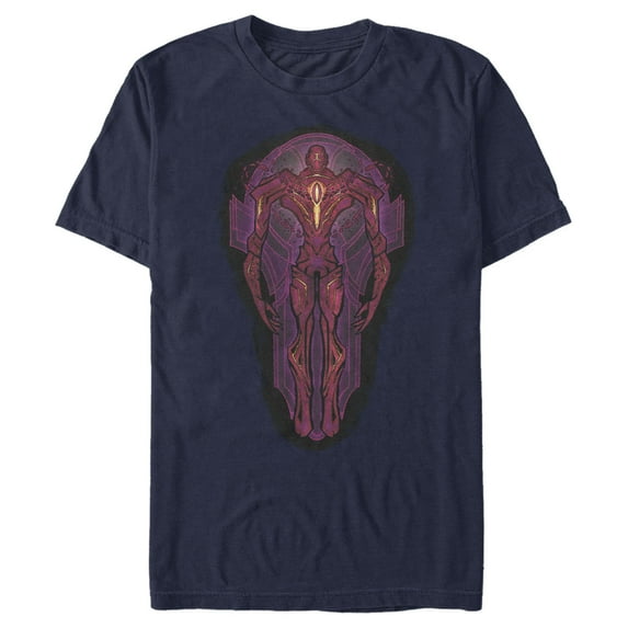 Men's Marvel Eternals Kro Stained Glass Graphic Tee Navy Blue Small