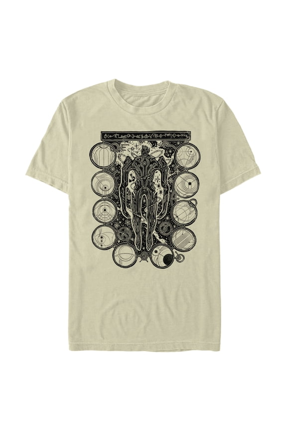 Men's Marvel Eternals Kro Wood Stamp Circles Graphic Tee Cream Large