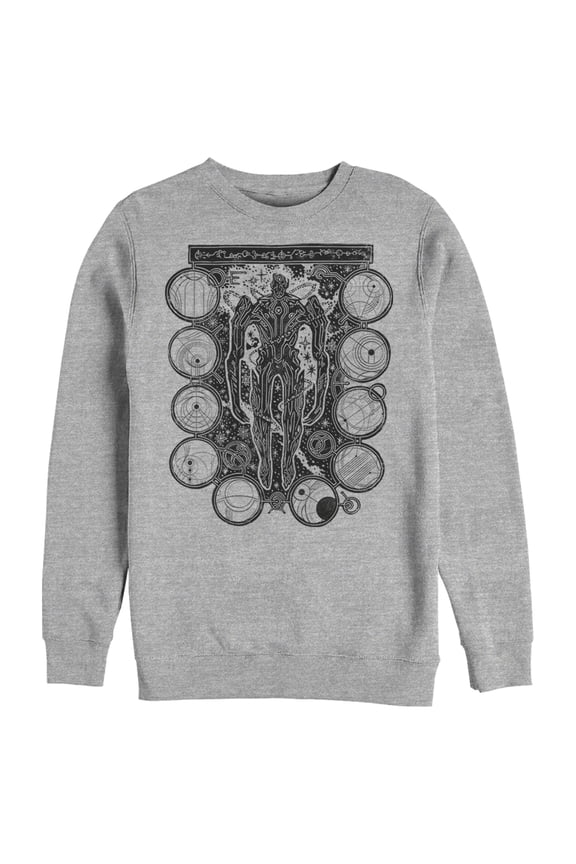 Men's Marvel Eternals Kro Wood Stamp Circles Sweatshirt Athletic Heather Large