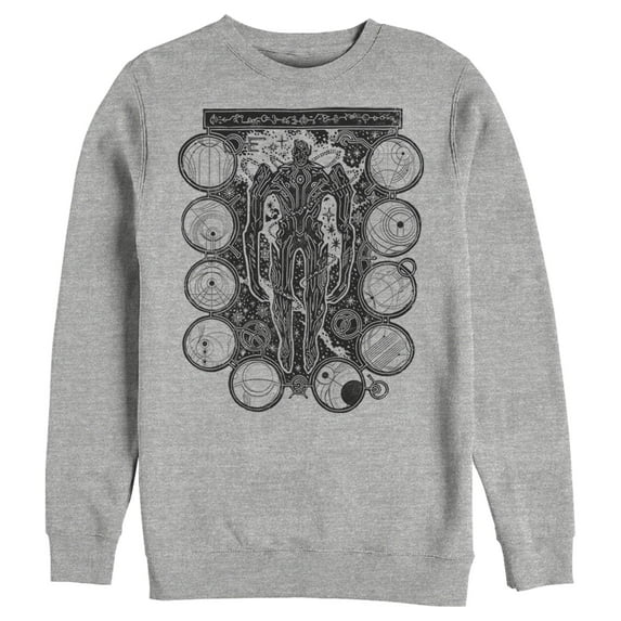 Men's Marvel Eternals Kro Wood Stamp Circles Sweatshirt Athletic Heather Large