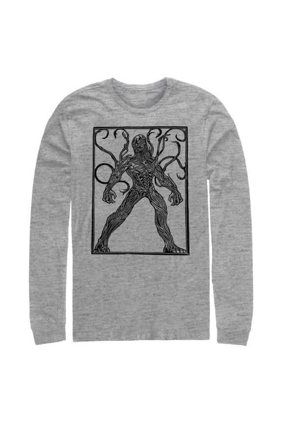 Men's Marvel Eternals Kro Woodcut Long Sleeve Shirt Athletic Heather Small