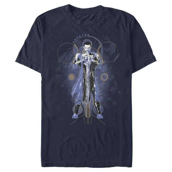 Men's Marvel Eternals Phastos Circles Graphic Tee Navy Blue Large
