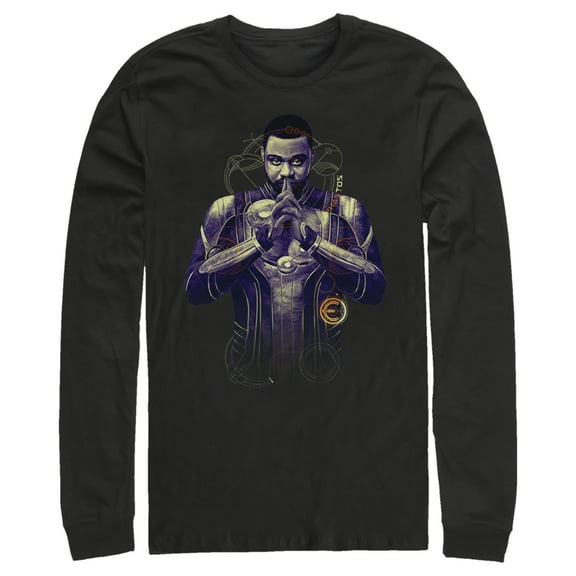 Men's Marvel Eternals Phastos  Long Sleeve Shirt Black X Large