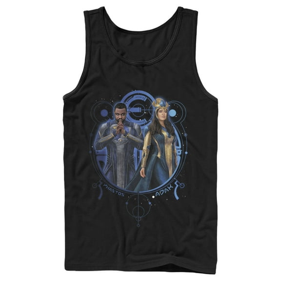 Men's Marvel Eternals Phastos and Ajak Duo Tank Top Black Medium