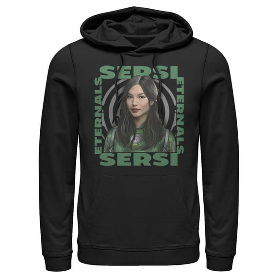 Men's Marvel Eternals Sersi Hero Box Pull Over Hoodie Black Large