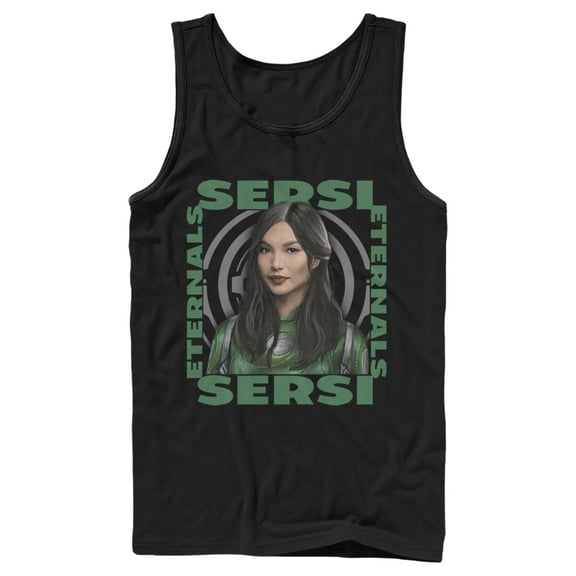Men's Marvel Eternals Sersi Hero Box  Tank Top Black Small