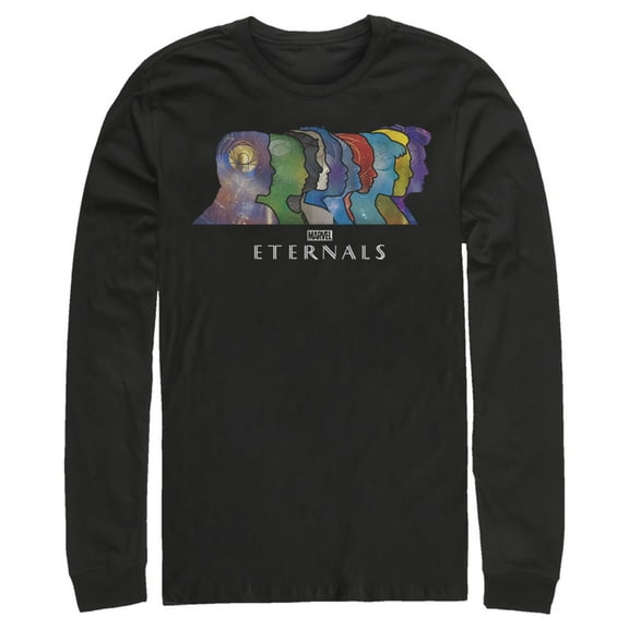 Men's Marvel Eternals Silhouettes  Long Sleeve Shirt Black X Large