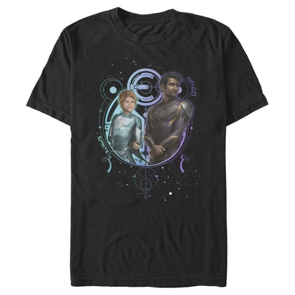 Men's Marvel Eternals Sprite and Kingo Duo Graphic Tee Black Medium