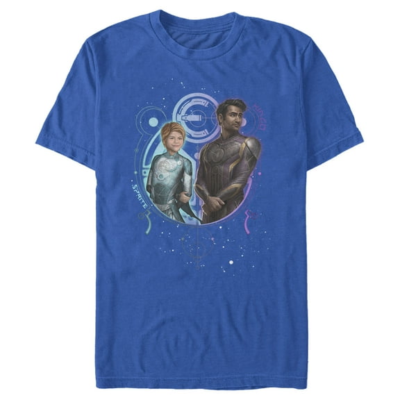 Men's Marvel Eternals Sprite and Kingo Duo  Graphic Tee Royal Blue X Large