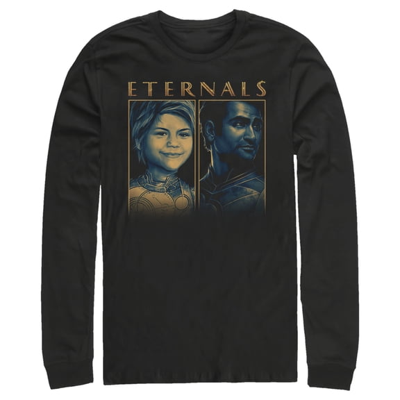 Men's Marvel Eternals Sprite and Kingo  Long Sleeve Shirt Black X Large