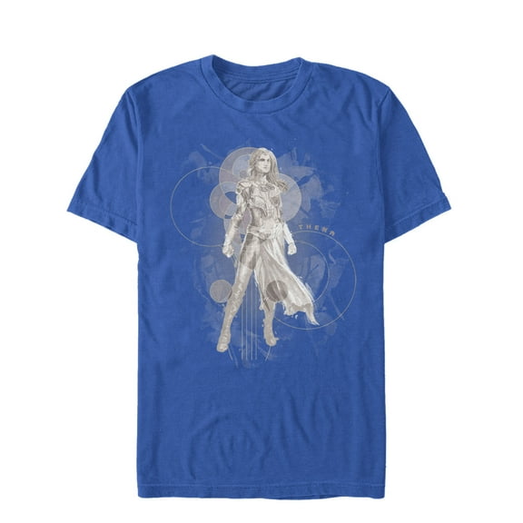 Men's Marvel Eternals Thena Circles Graphic Tee Royal Blue Small