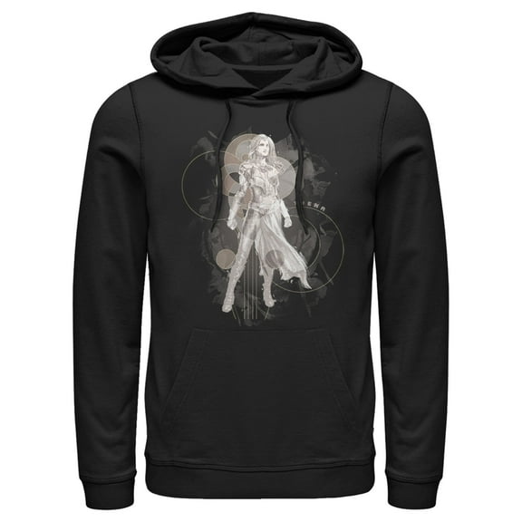 Men's Marvel Eternals Thena Circles Pull Over Hoodie Black 2X Large