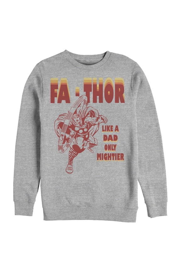 Men's Marvel Fa-Thor Like a Dad Only Mightier Comic Thor Sweatshirt Athletic Heather 2X Large