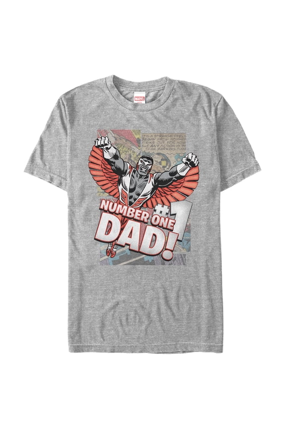Men's Marvel Falcon Number One Dad Graphic Tee Athletic Heather Large