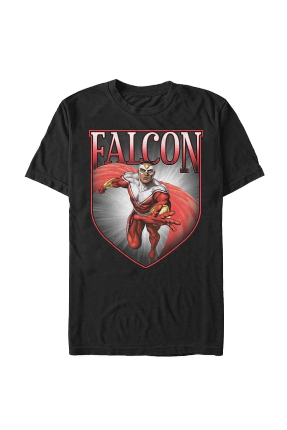 Men's Marvel Falcon Shield Graphic Tee Black Small