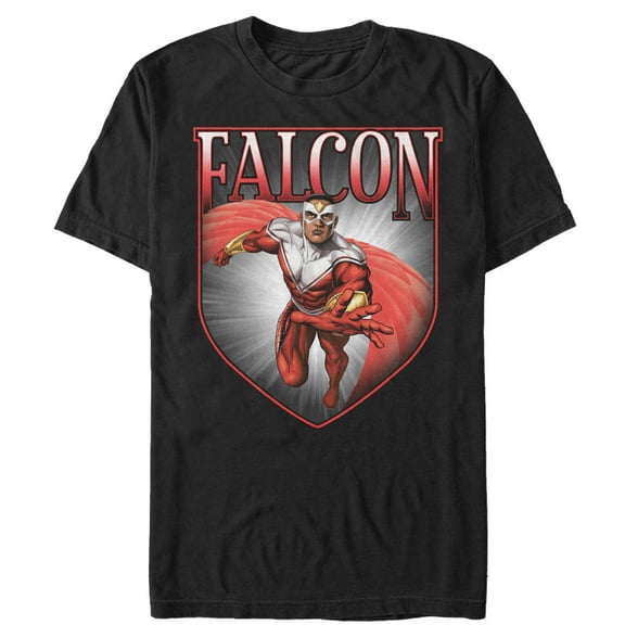 Men's Marvel Falcon Shield  Graphic Tee Black X Large