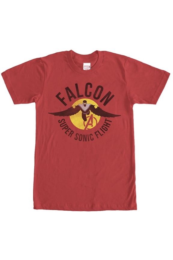 Men's Marvel Falcon Super Sonic Flight Graphic Tee Red Small