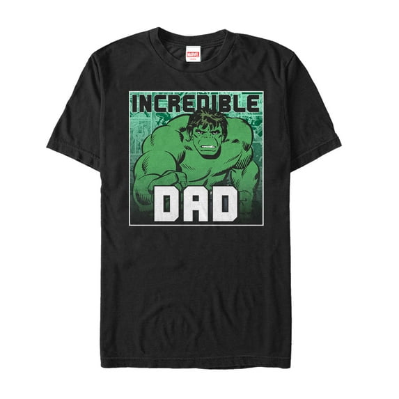 Men's Marvel Father's Day Hulk Incredible Dad Graphic Tee Black 2X Large