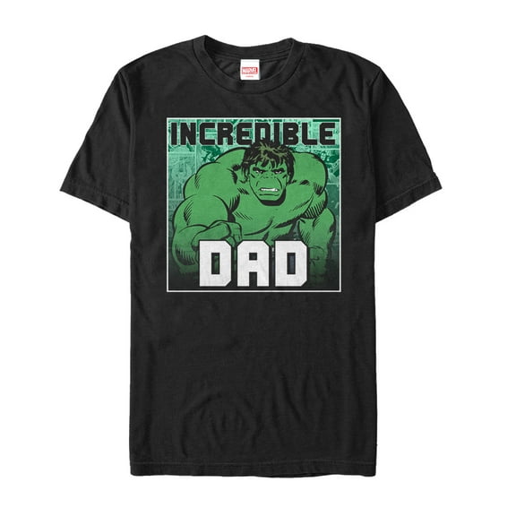 Men's Marvel Father's Day Hulk Incredible Dad  Graphic Tee Black 3X Large