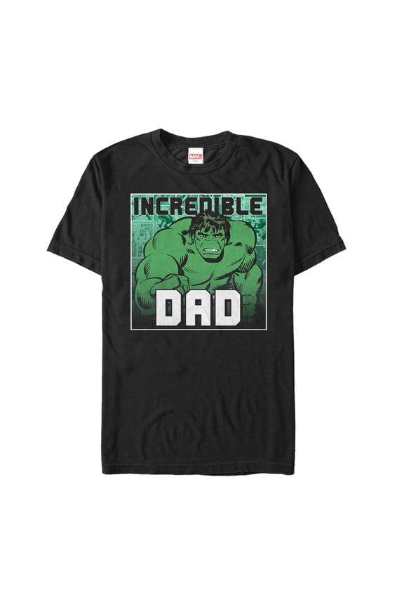 Men's Marvel Father's Day Hulk Incredible Dad Graphic Tee Black Large