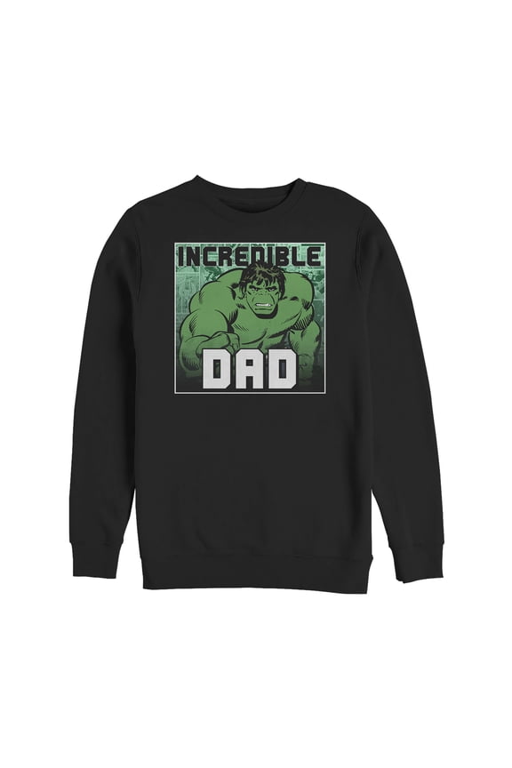 Men's Marvel Father's Day Hulk Incredible Dad Sweatshirt Black Medium