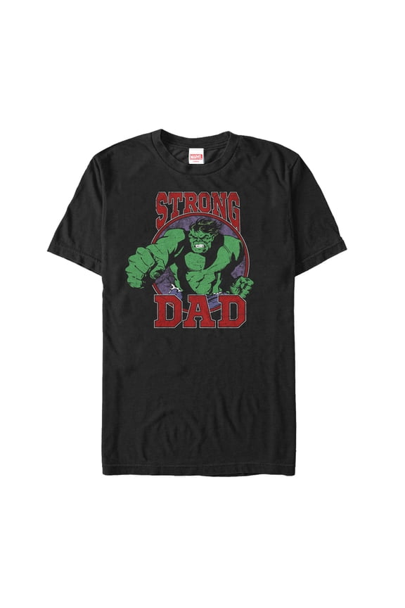 Men's Marvel Father's Day Hulk Strong Dad Graphic Tee Black Large