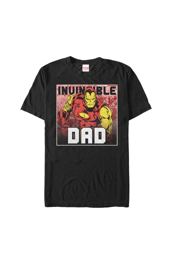 Men's Marvel Father's Day Iron Man Invincible Comic Graphic Tee Black 5X Large