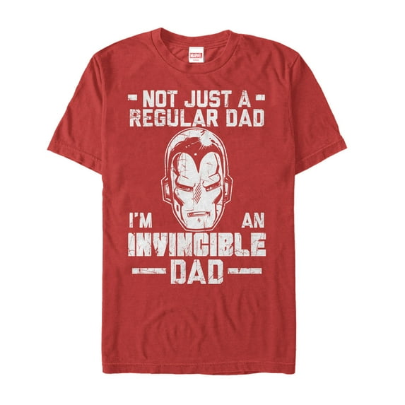 Men's Marvel Father's Day Iron Man Not Regular Dad Graphic Tee Red Large