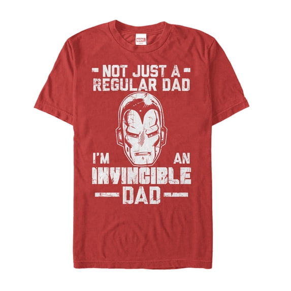 Men's Marvel Father's Day Iron Man Not Regular Dad Graphic Tee Red Small