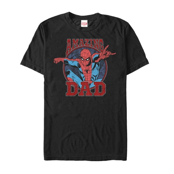 Men's Marvel Father's Day Spider-Man Amazing Dad Graphic Tee Black Medium