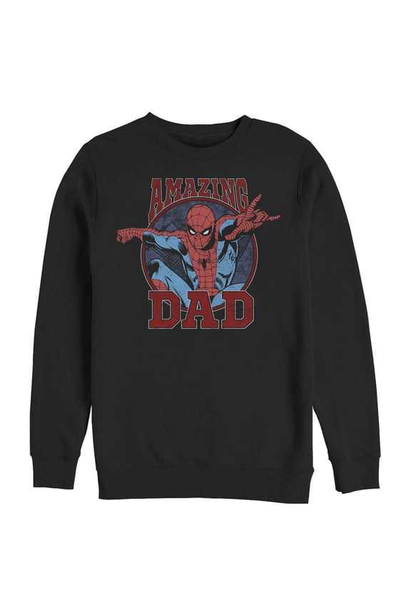 Men's Marvel Father's Day Spider-Man Amazing Dad  Sweatshirt Black Medium
