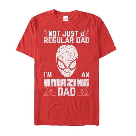 Men's Marvel Father's Day Spider-Man Not Regular Dad Graphic Tee Red 3X Large