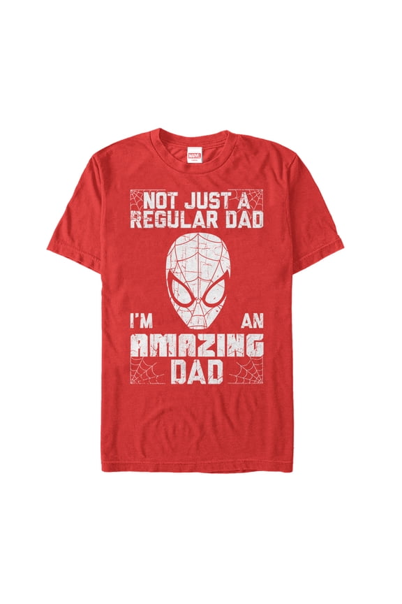 Men's Marvel Father's Day Spider-Man Not Regular Dad Graphic Tee Red Small
