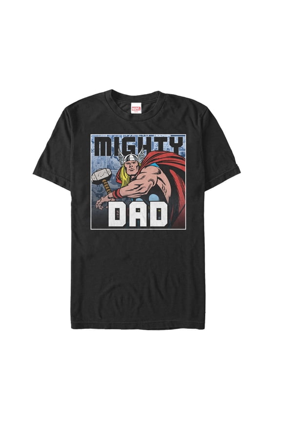 Men's Marvel Father's Day Thor Mighty Dad Graphic Tee Black Small